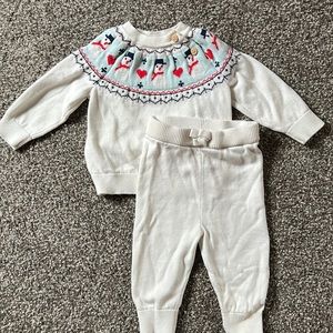 Cat & Jack Snowman Sweater Outfit - 3-6m